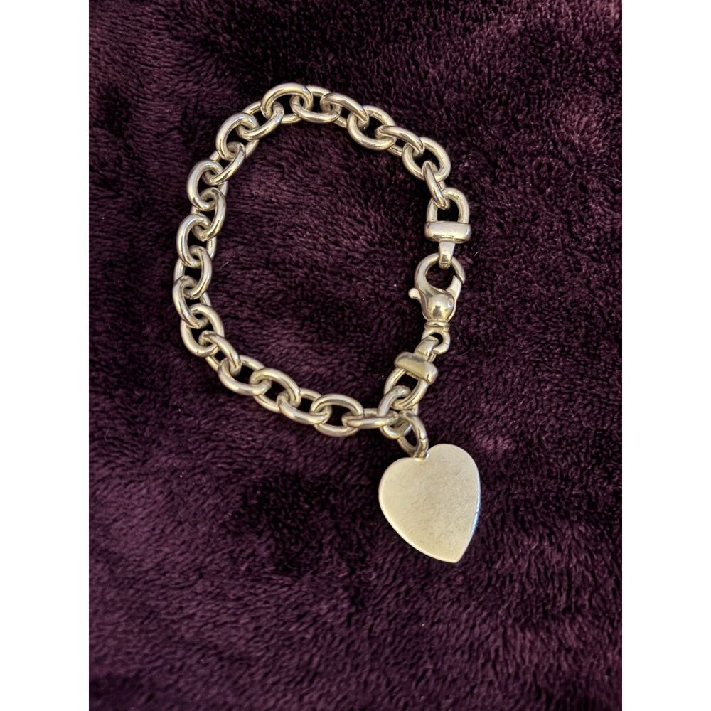 Italian Sterling Silver 925 Heart Charm Bracelet